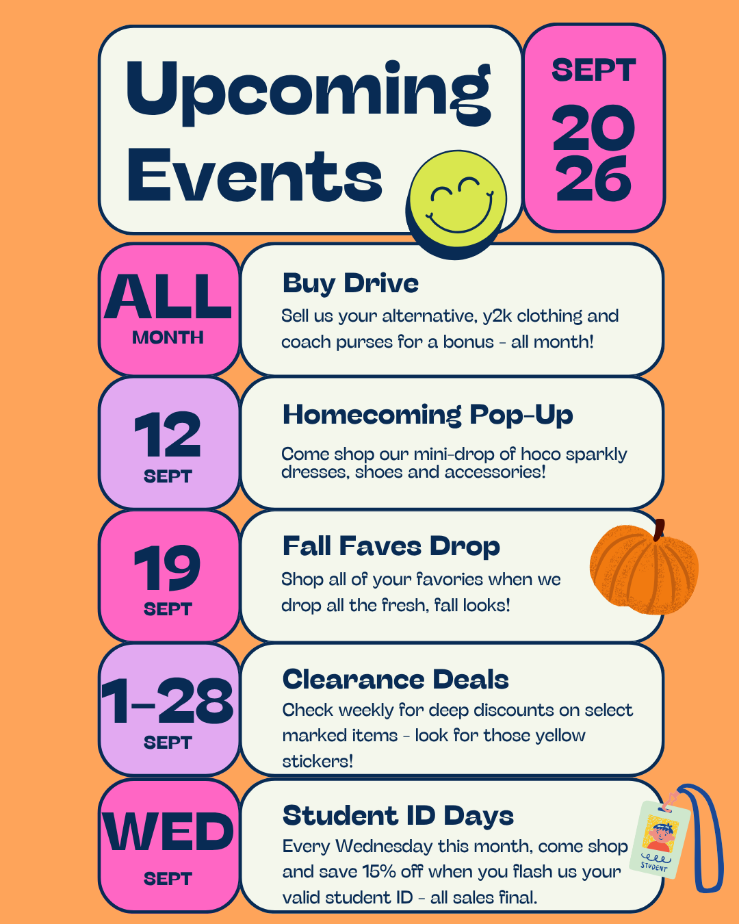 sept calendar of events